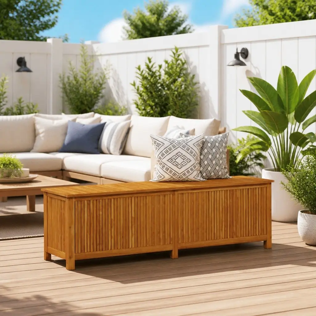Garden Storage Box 200x50x58 cm Solid Wood