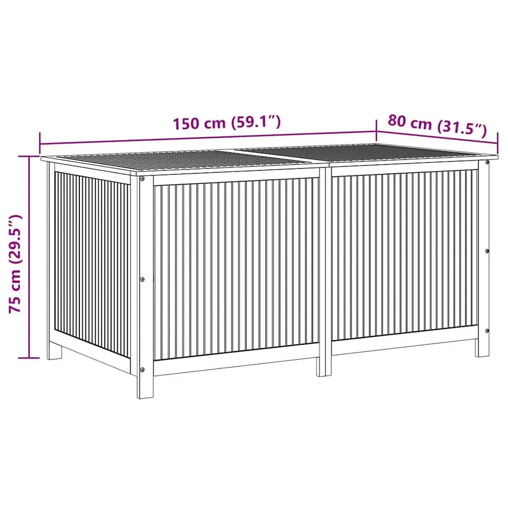 Garden Storage Box Solid Acacia Wood 150x80x75 cm Brown