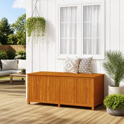Solid Acacia Wood Garden Storage Box 175x80x75 cm