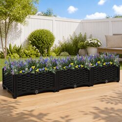 Durable Black Polypropylene Raised Garden Bed Planter