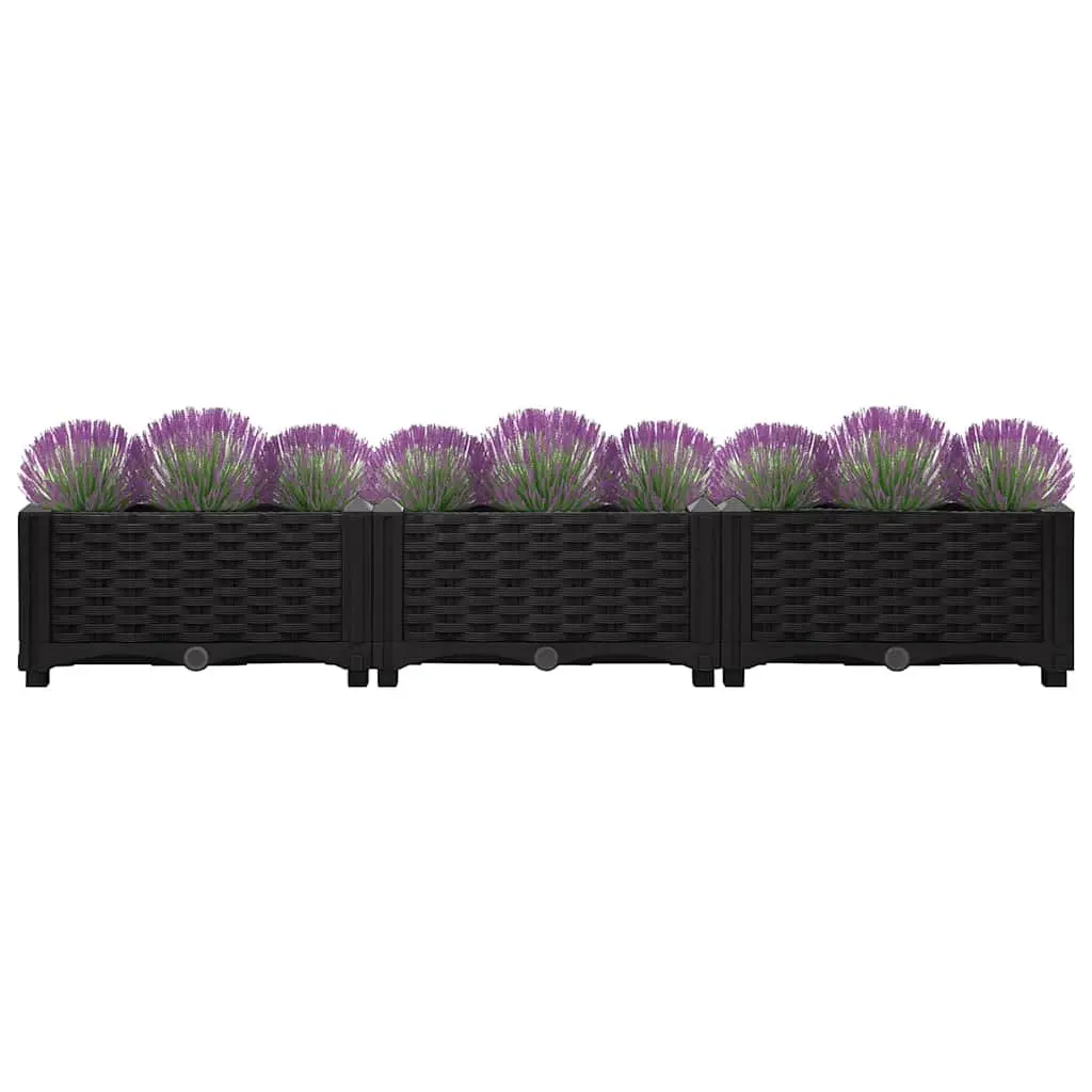 Black Polypropylene Raised Garden Bed Planter