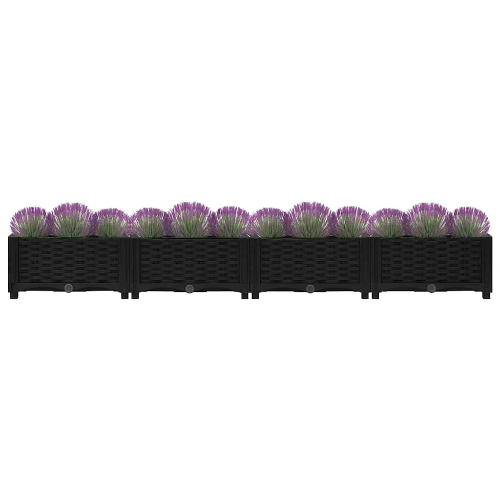 Raised Garden Bed Planter Polypropylene 160 x 40 x 23 cm Black