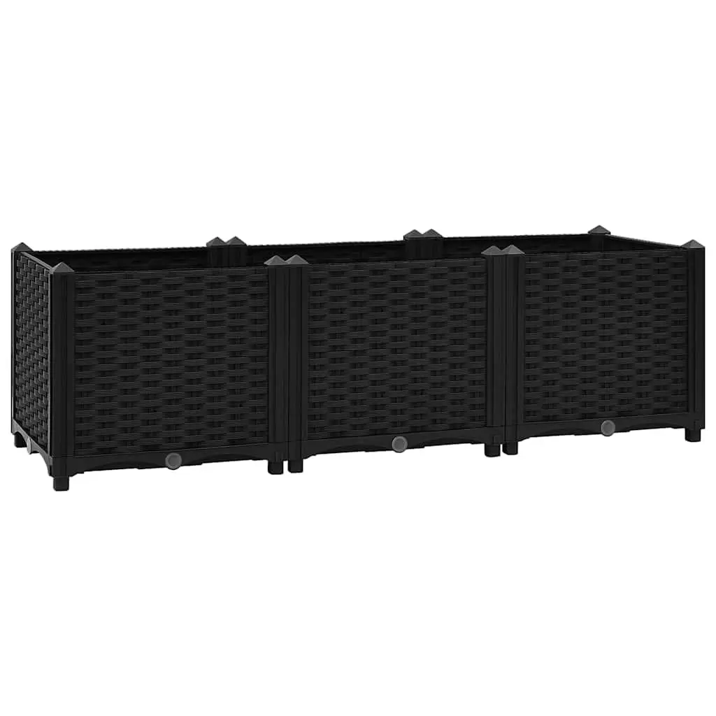 Raised Garden Bed Planter Box Polypropylene 120x40x38 cm Black