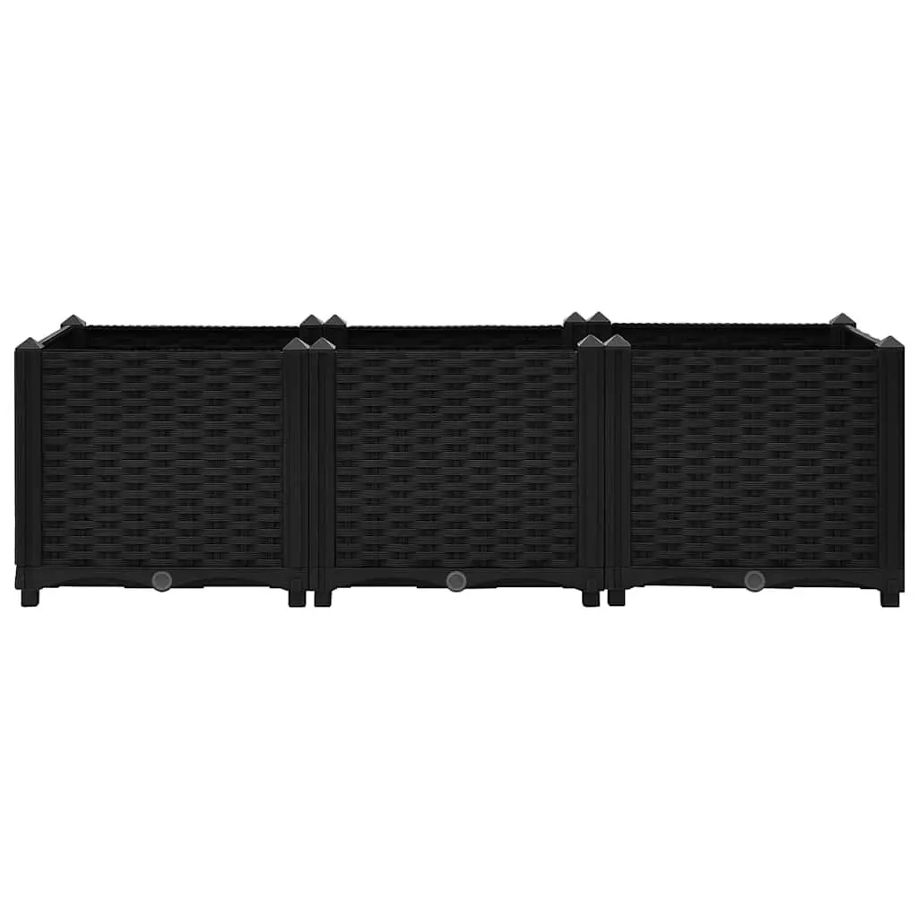 Raised Garden Bed Planter Box Polypropylene 120x40x38 cm Black