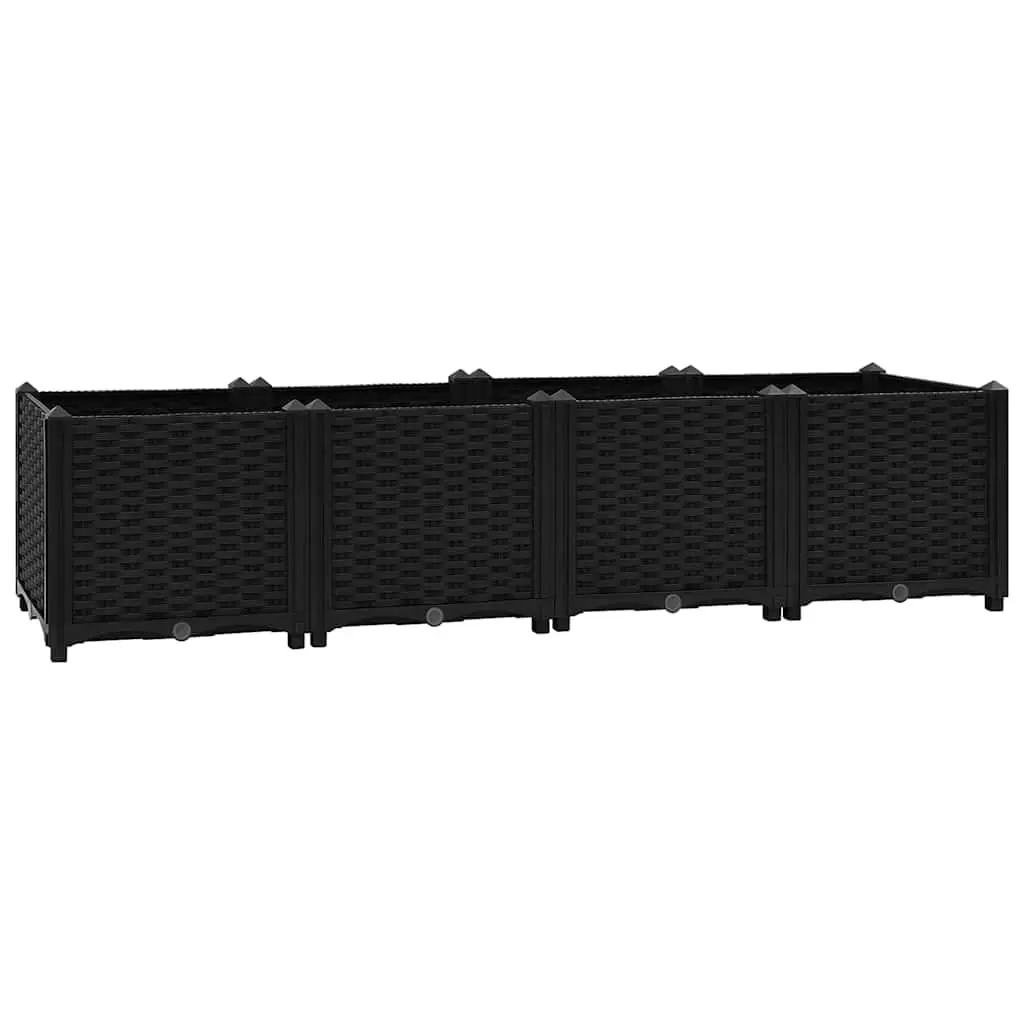 Raised Garden Bed Planter Box Polypropylene 160 x 40 x 38 cm Black