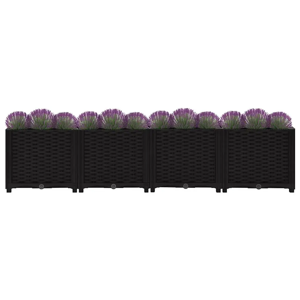 Raised Garden Bed Planter Box Polypropylene 160 x 40 x 38 cm Black