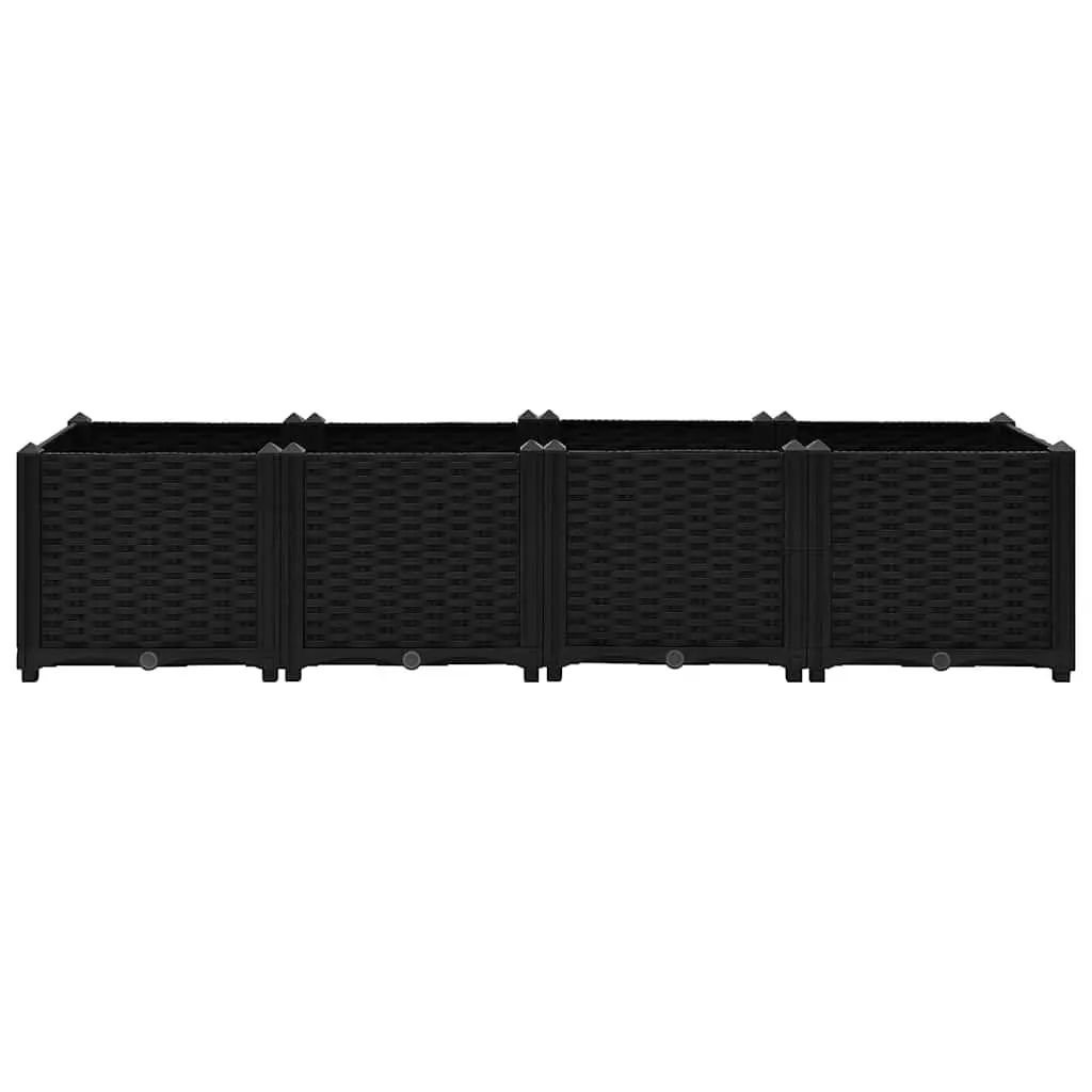 Raised Garden Bed Planter Box Polypropylene 160 x 40 x 38 cm Black