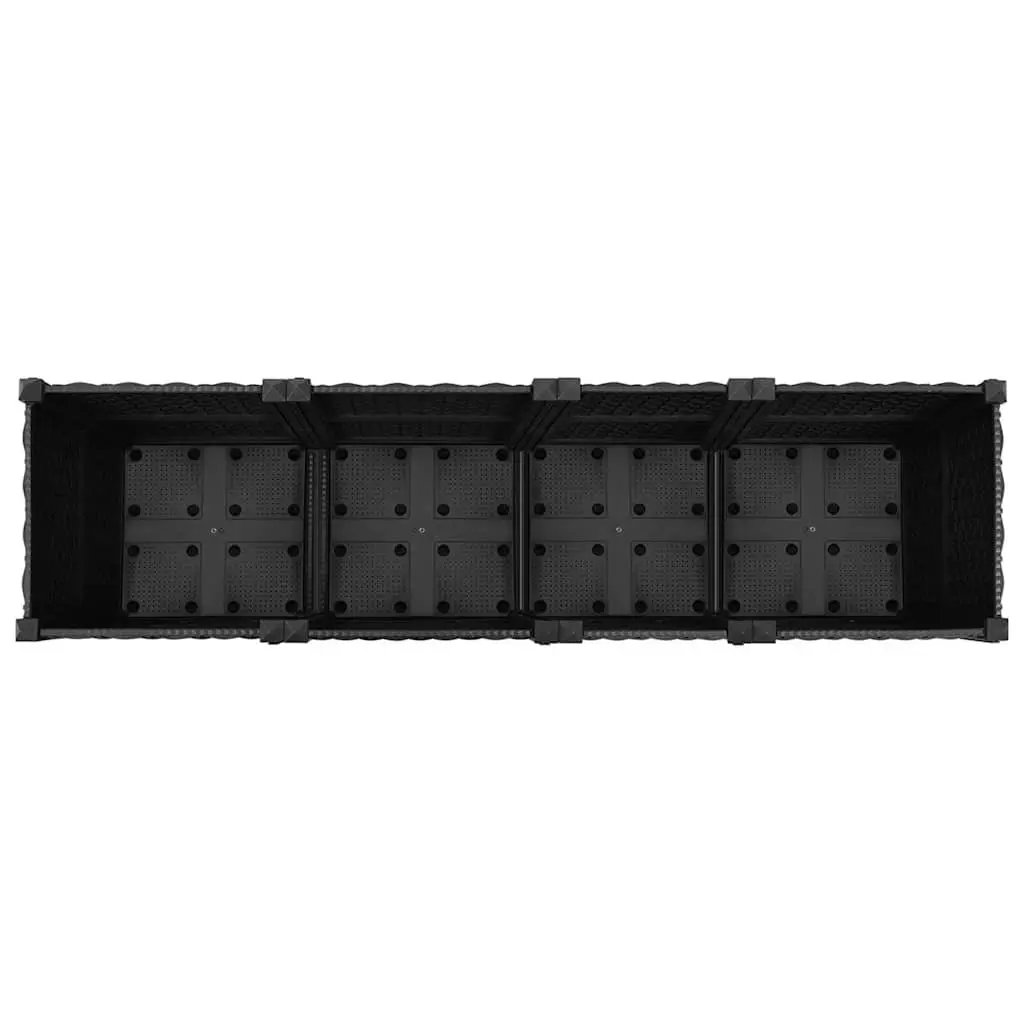 Raised Garden Bed Planter Box Polypropylene 160 x 40 x 38 cm Black