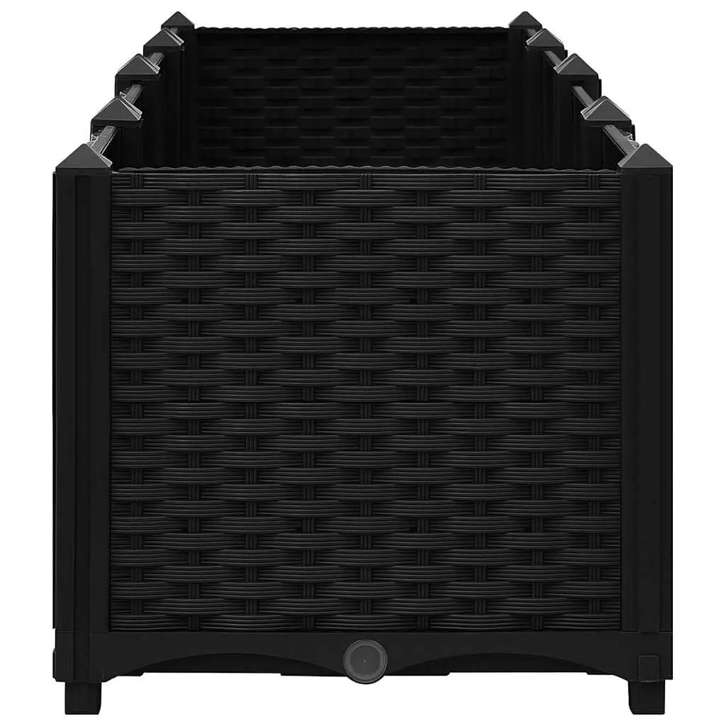 Raised Garden Bed Planter Box Polypropylene 160 x 40 x 38 cm Black