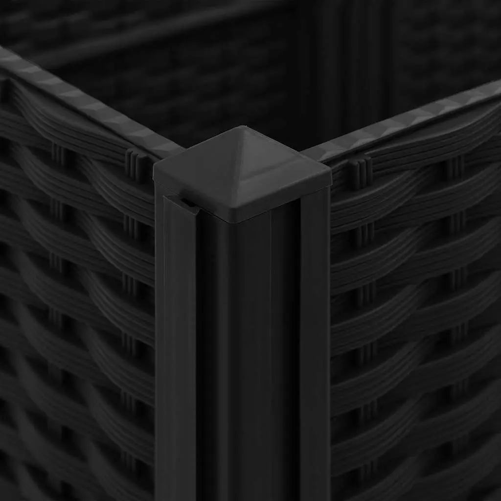 Raised Garden Bed Planter Box Polypropylene 160 x 40 x 38 cm Black