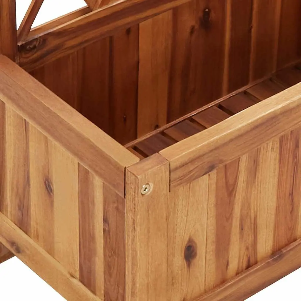 Solid Wood Raised Garden Bed with Integrated Trellis