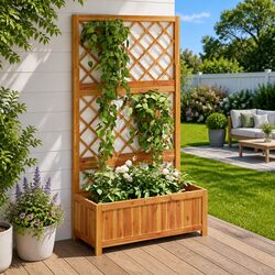 Durable Raised Garden Bed with Integrated Trellis