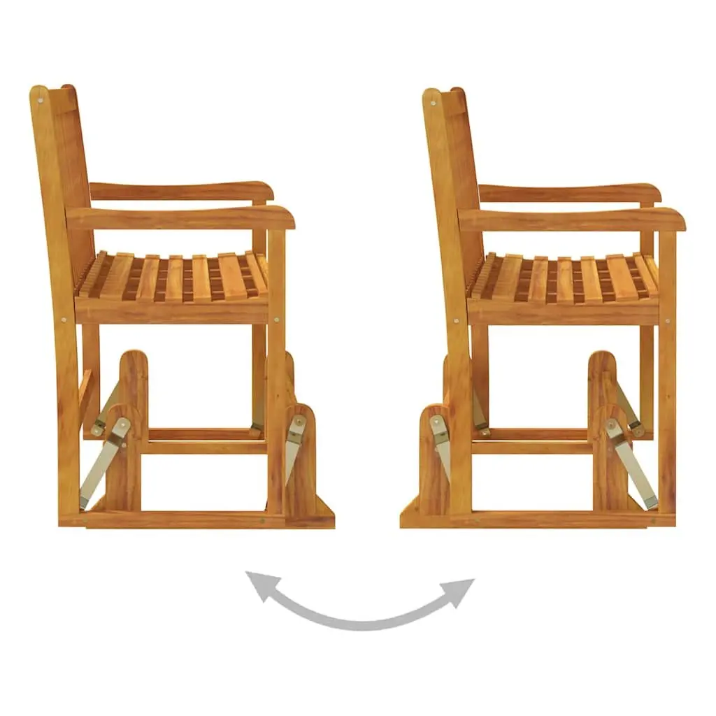 Outdoor Swing Bench Solid Acacia Wood 110cm Brown