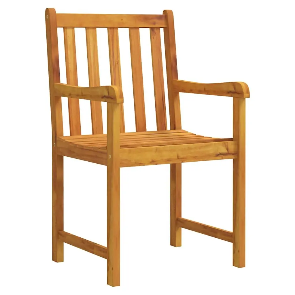 Outdoor Chairs Solid Acacia Wood Weather Resistant Brown 2 Piece
