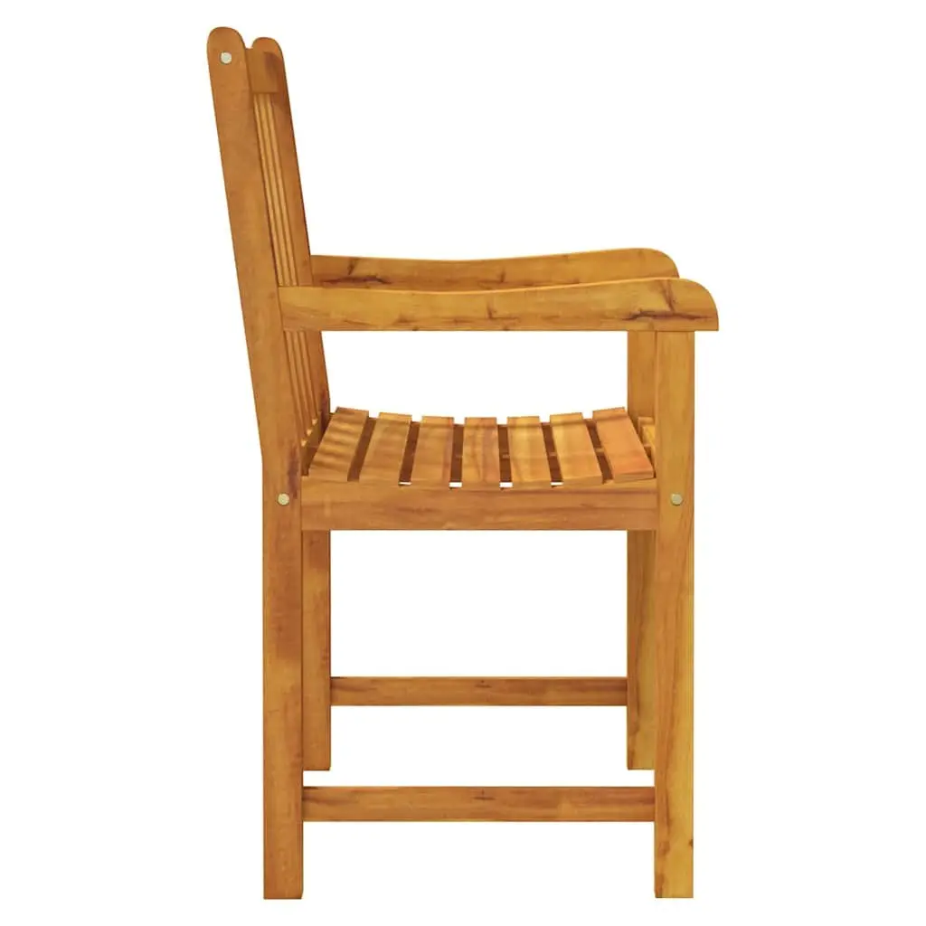 Outdoor Chairs Solid Acacia Wood Weather Resistant Brown 2 Piece