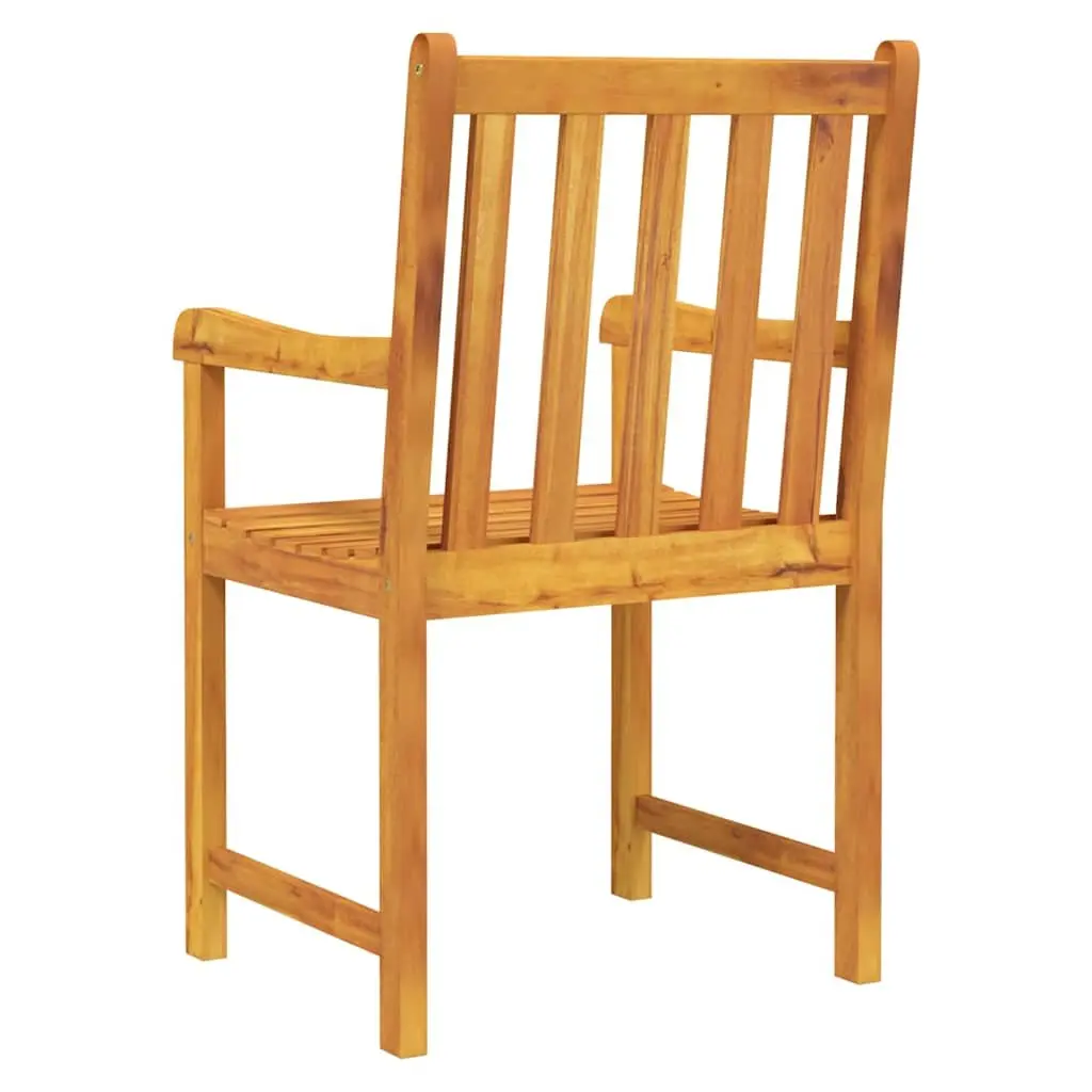 Outdoor Chairs Solid Acacia Wood Weather Resistant Brown 2 Piece