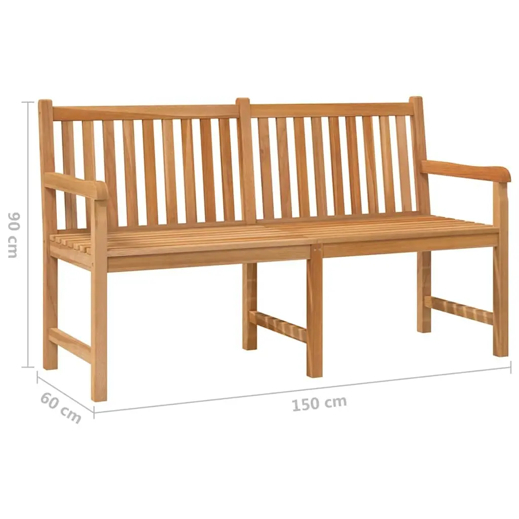 Teak Wood Outdoor Garden Bench 150cm for Strong Seating