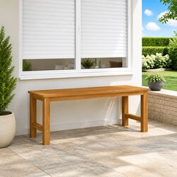 Teak Wood Outdoor Garden Bench 114cm for 3 People