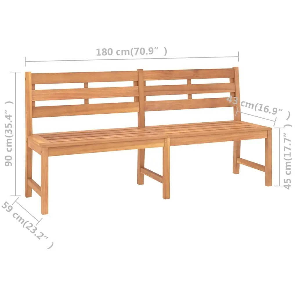 180cm Teak Wood Garden Bench for Outdoor Use
