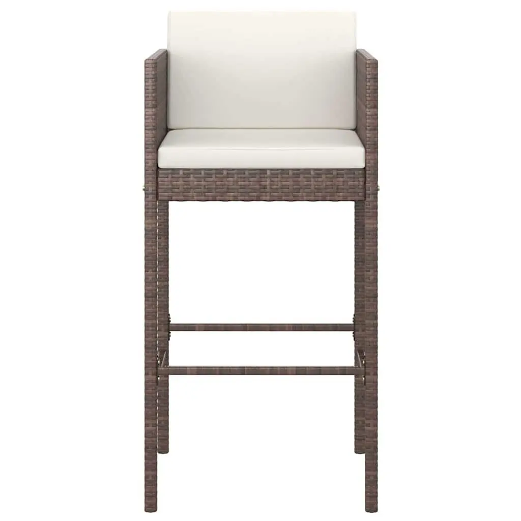 Outdoor Bar Stools Set with Cushions, 2 Pcs