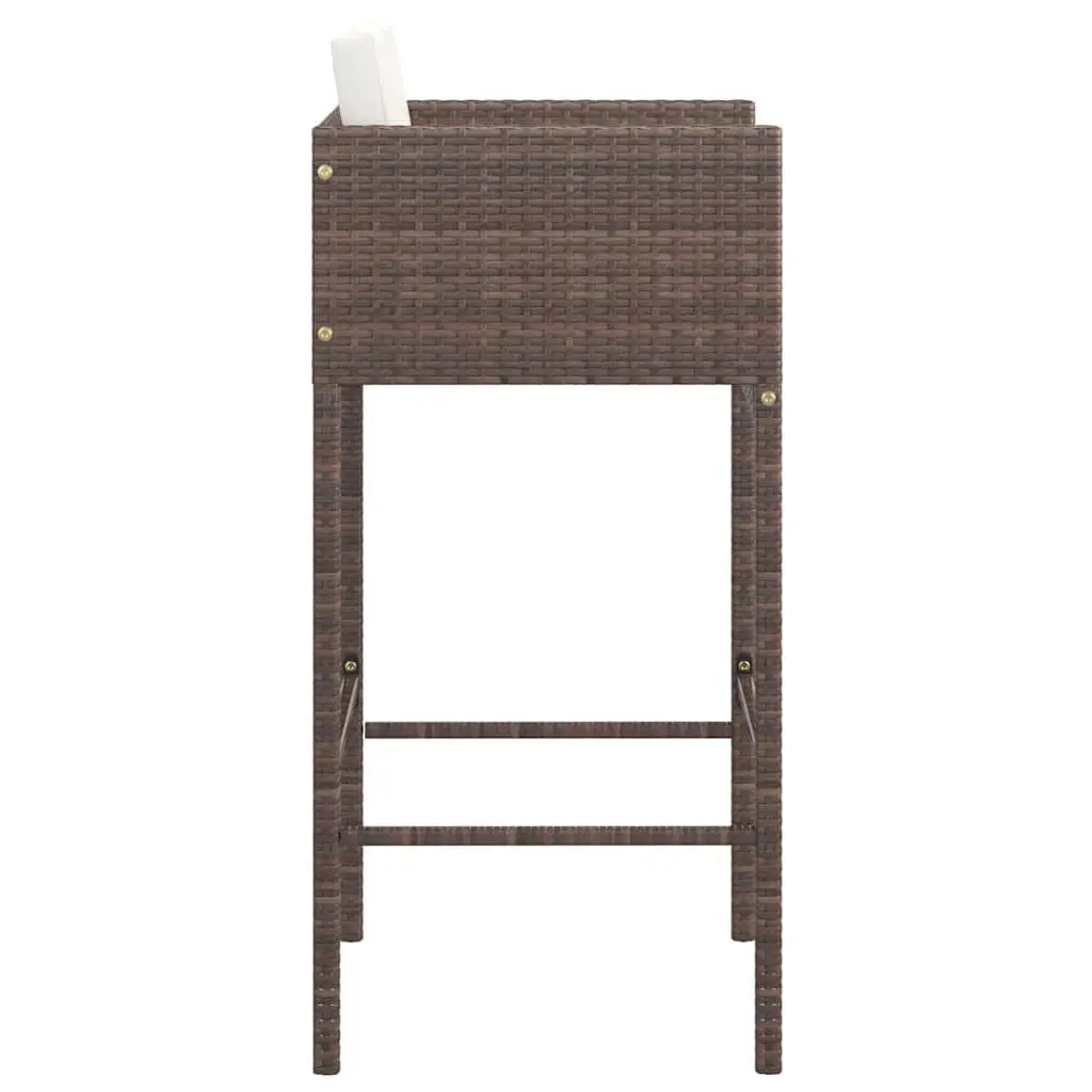 Outdoor Bar Stools Set with Cushions, 2 Pcs