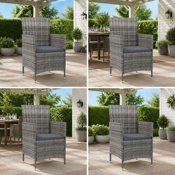 Premium 4-Piece Outdoor Garden Chair Set in Grey