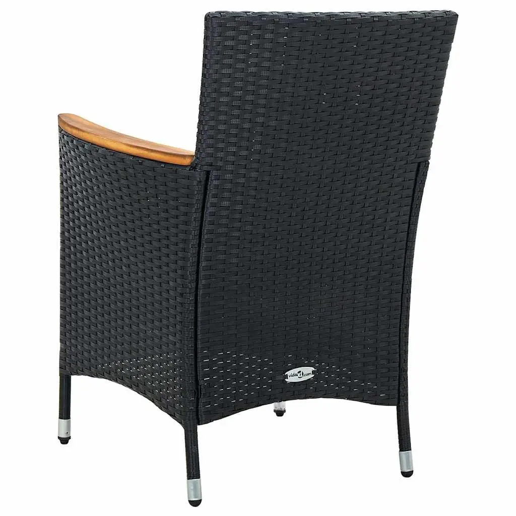 Outdoor Dining Chairs Poly Rattan Black 4 Piece Garden Patio Furniture