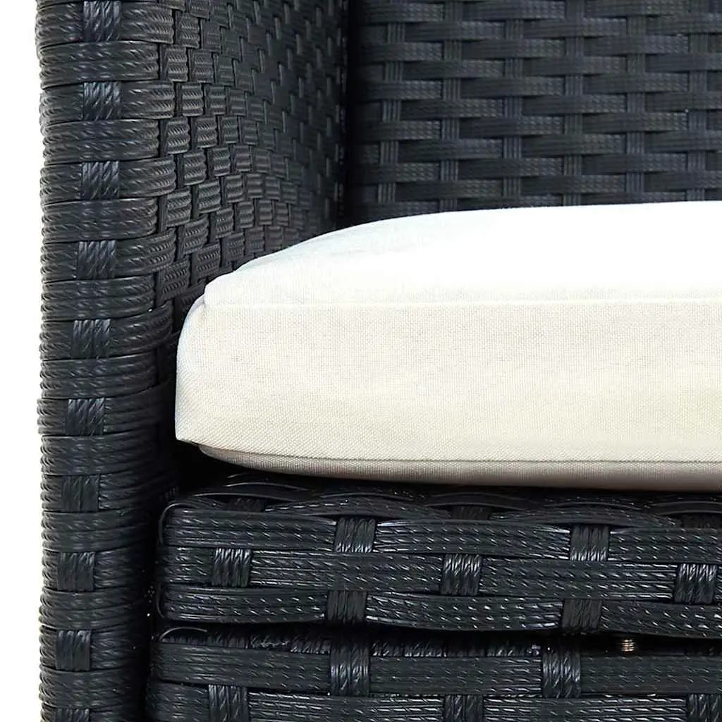 Outdoor Dining Chairs Poly Rattan Black 4 Piece Garden Patio Furniture