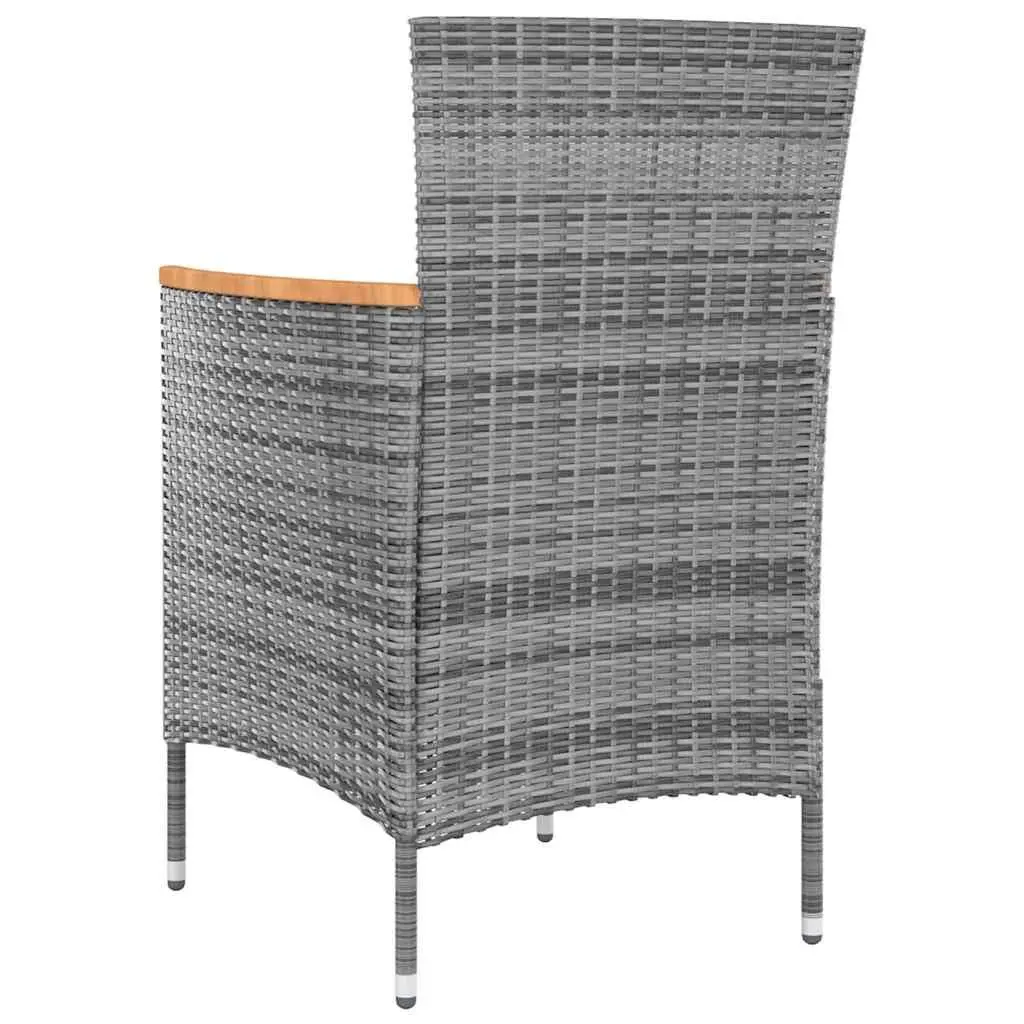 Outdoor Dining Chairs Poly Rattan Grey 4 Piece Garden Patio Furniture