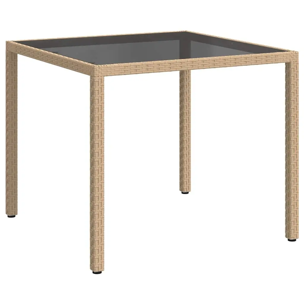 Outdoor Garden Table with Tempered Glass Top