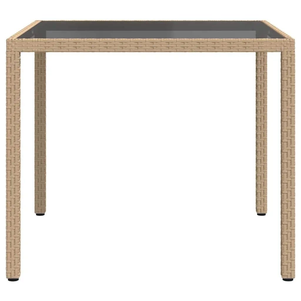 Outdoor Garden Table with Tempered Glass Top