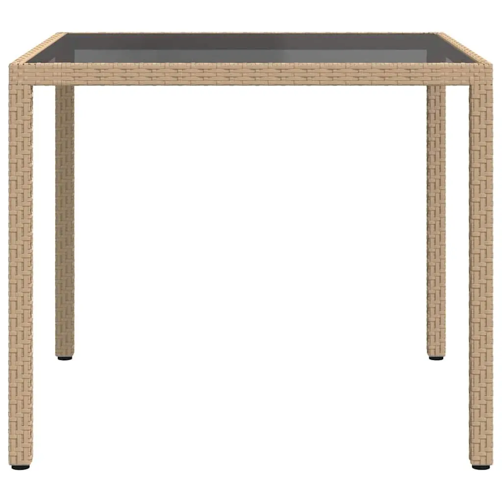 Outdoor Garden Table with Tempered Glass Top