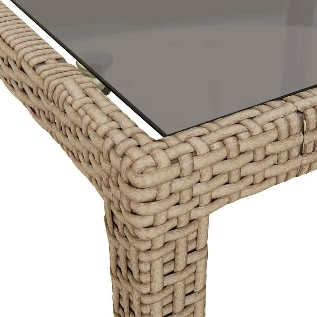 Outdoor Garden Table with Tempered Glass Top