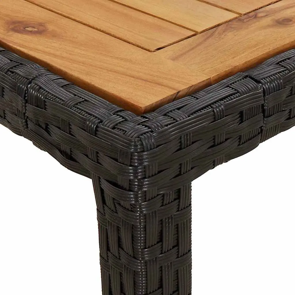 Black Poly Rattan Garden Table 150x90cm