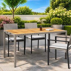 Stylish Grey Garden Table 150x90x75cm Outdoor Dining