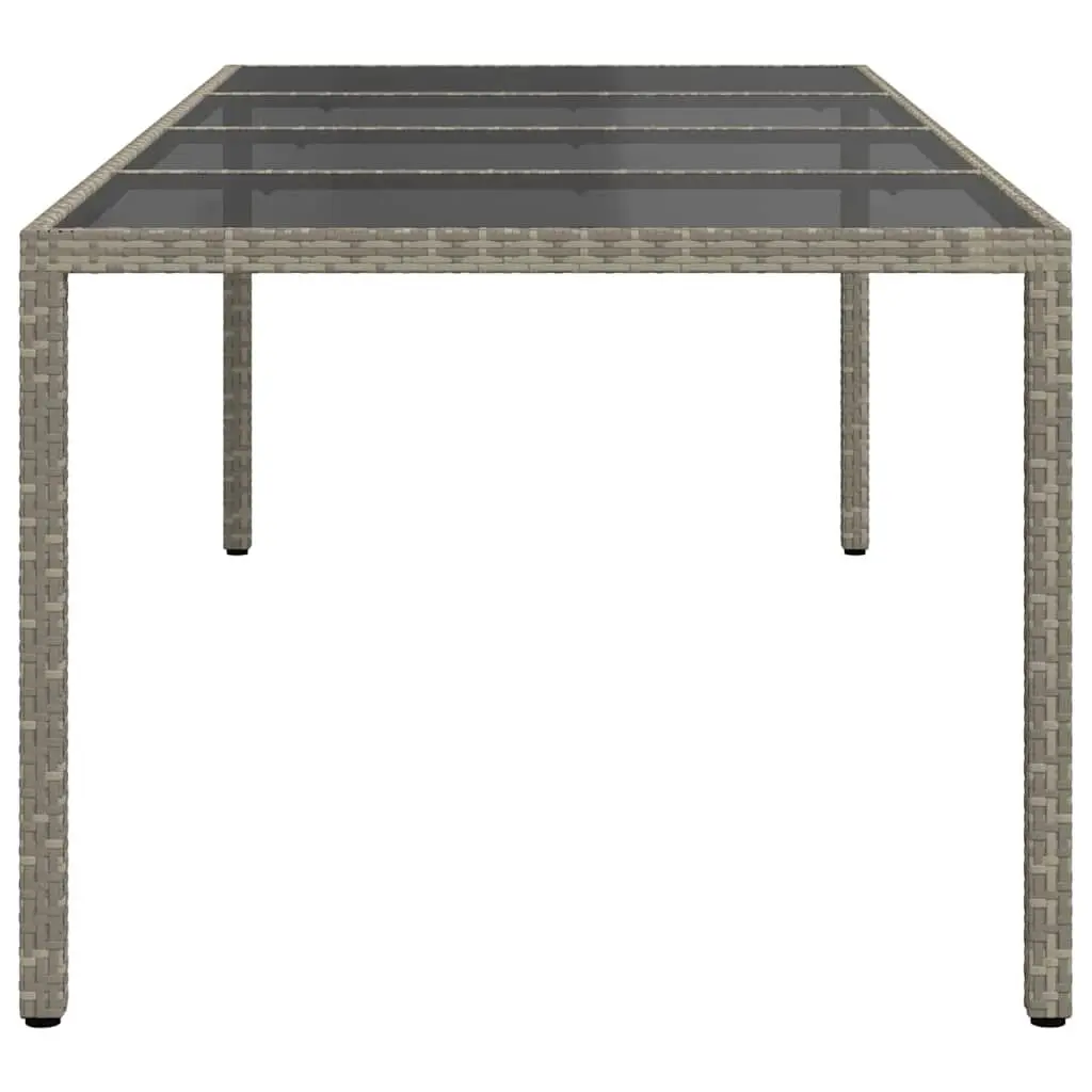 Garden Table for Outdoor Spaces Grey Tempered Glass