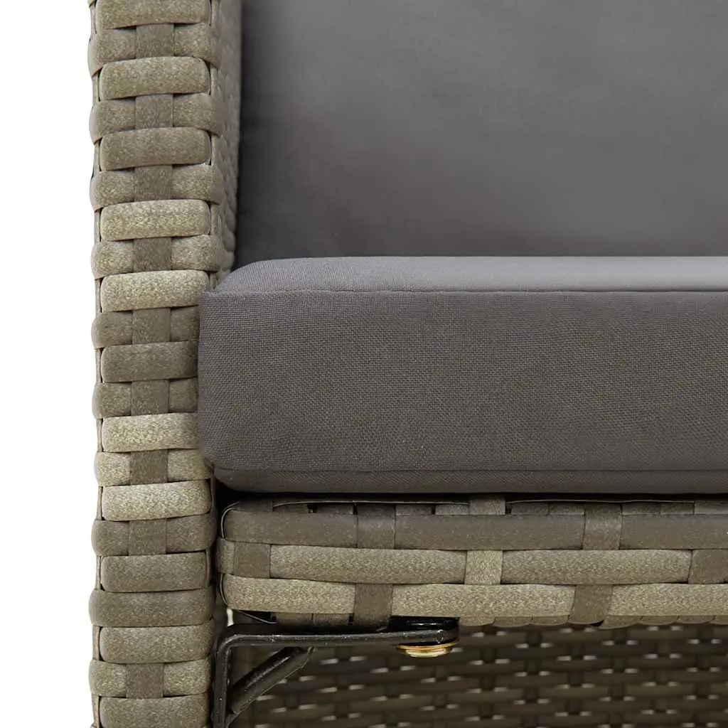Grey Poly Rattan 4-Piece Outdoor Dining Chair Set
