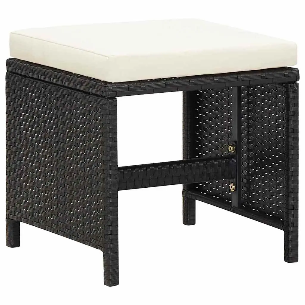 4-Piece Outdoor Garden Stool Set with Cushions