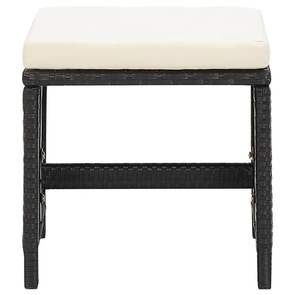 4-Piece Outdoor Garden Stool Set with Cushions
