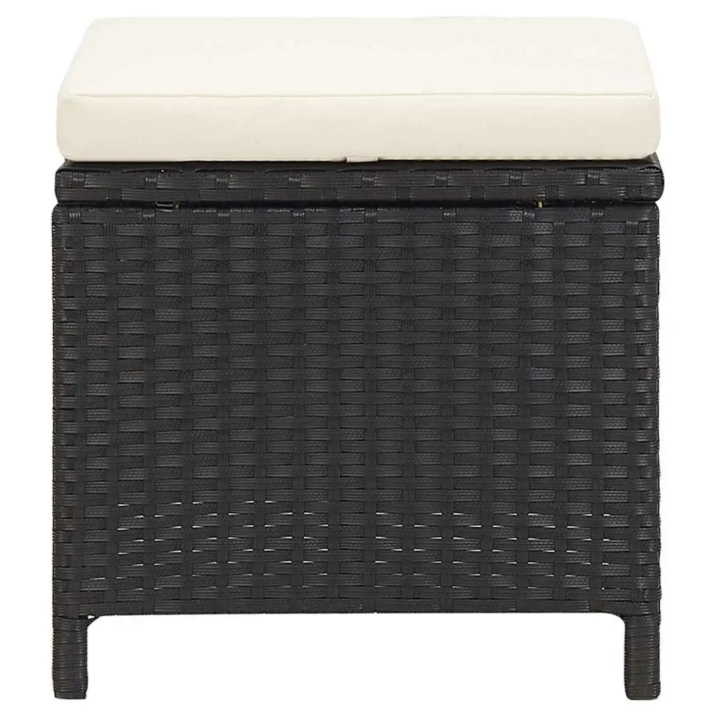 4-Piece Outdoor Garden Stool Set with Cushions