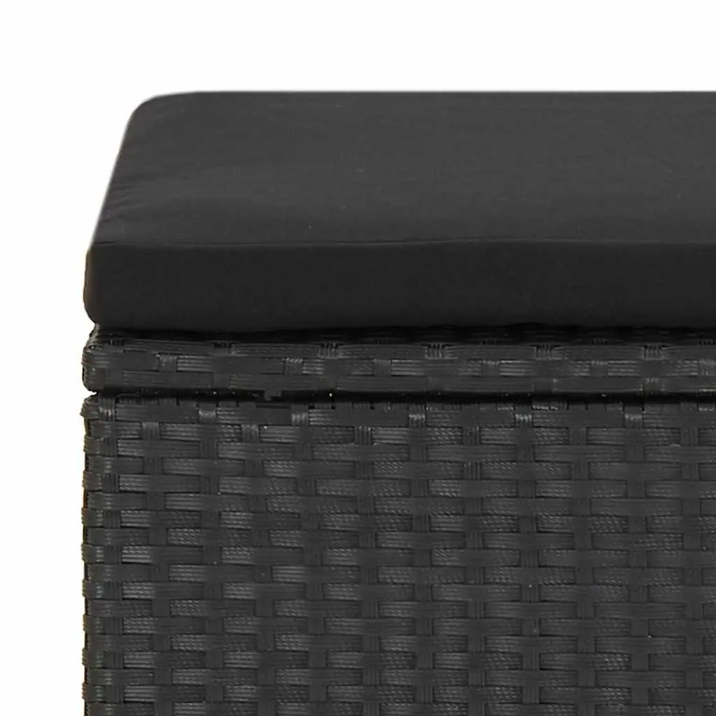 Outdoor Garden Stools Set of 4 in Black with Cushions