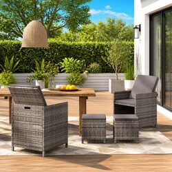 Premium 4-Piece Outdoor Chair and Stool Set with Cushions