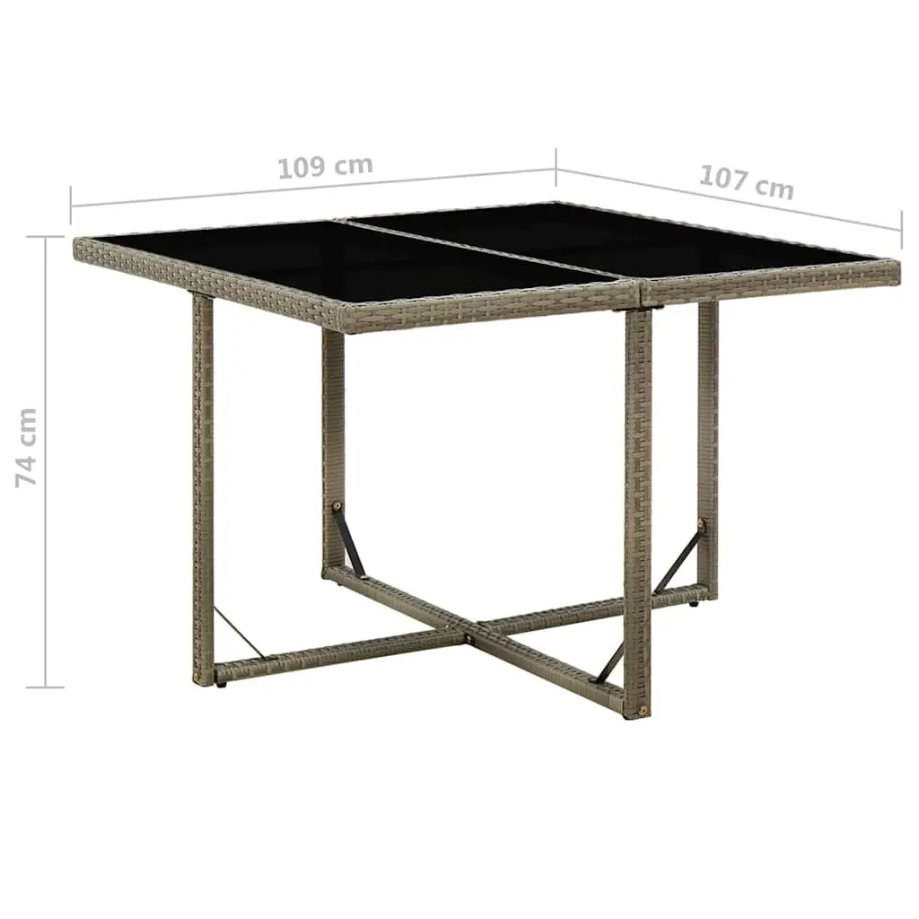 Grey Garden Dining Table 109x107x74cm Rattan