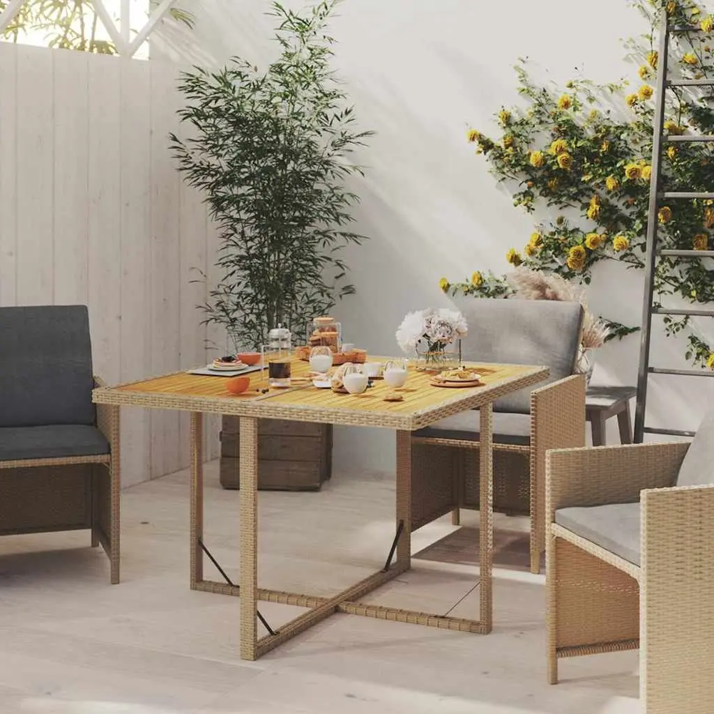 Beige Garden Dining Table for Outdoor Spaces