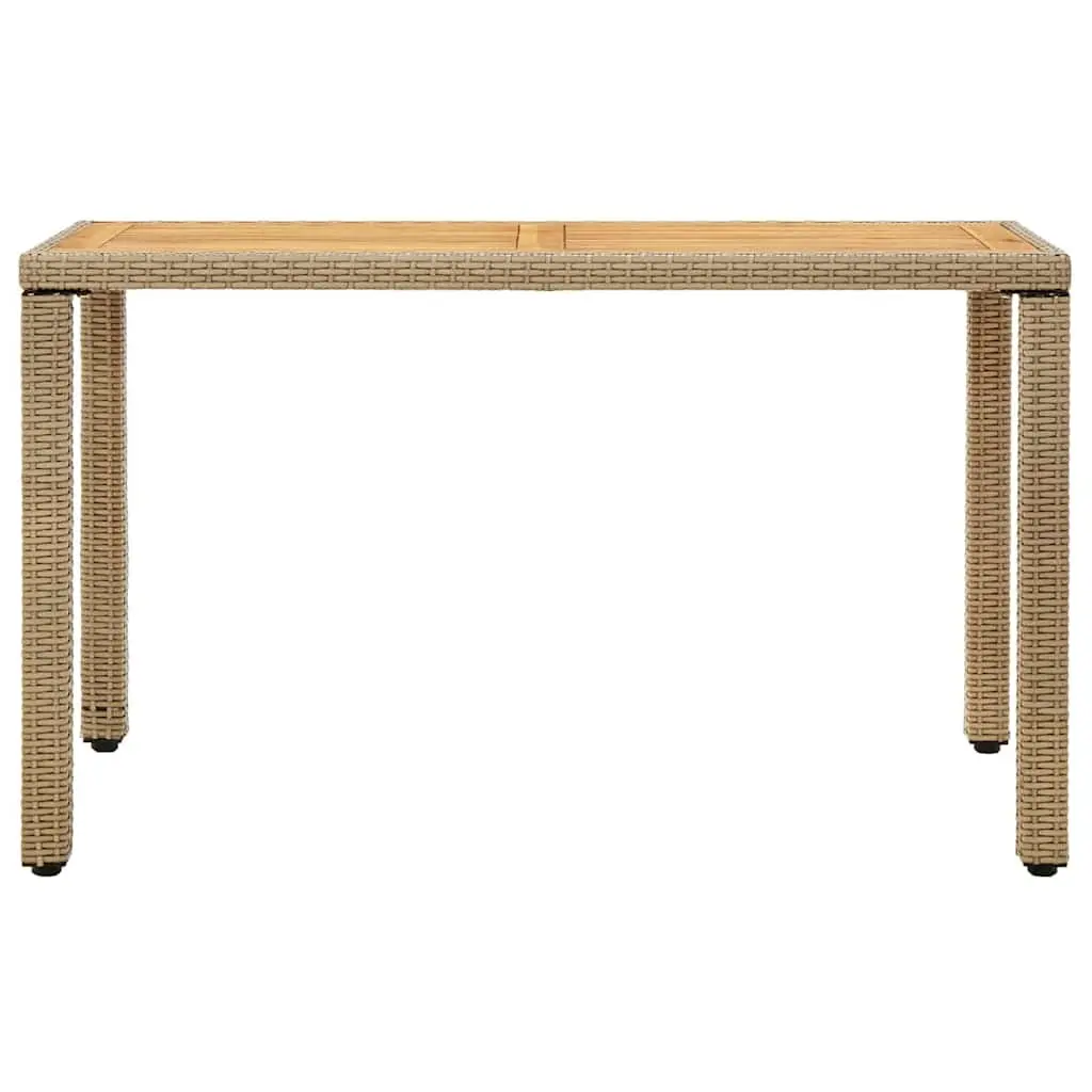 Outdoor Garden Dining Table in Beige Poly Rattan