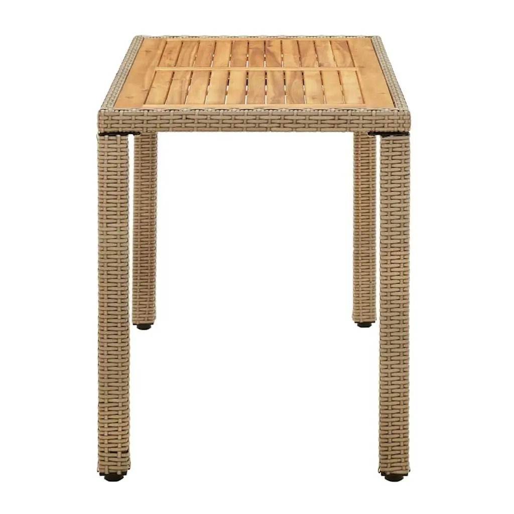 Outdoor Garden Dining Table in Beige Poly Rattan
