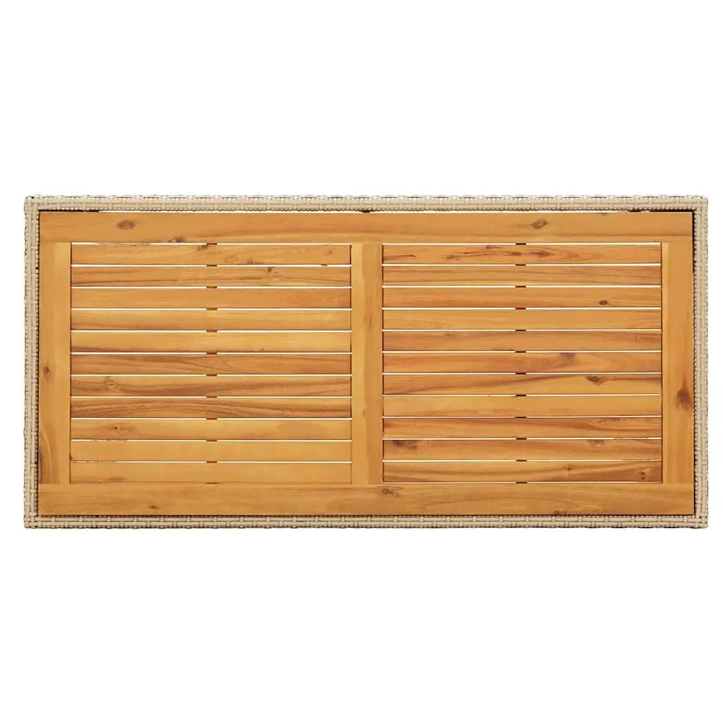 Outdoor Garden Dining Table in Beige Poly Rattan
