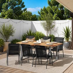 Durable Steel Frame Textilene Outdoor Chairs Set of 6
