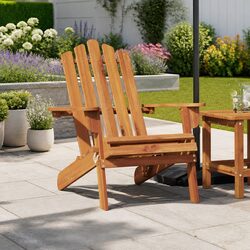 Foldable Adirondack Chair for Outdoor Comfort, Brown