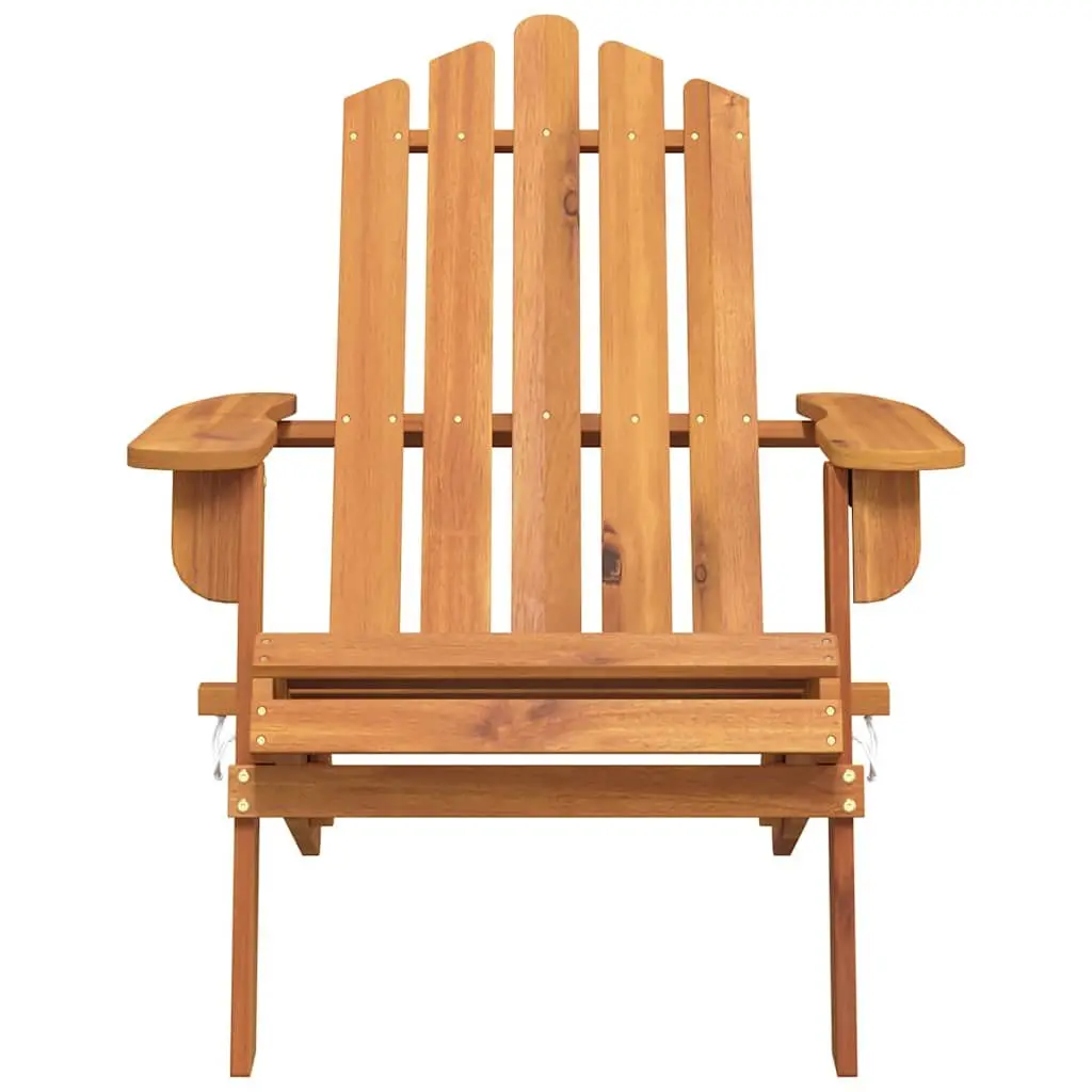 Adirondack Chair Solid Acacia Wood Foldable Outdoor Seating Brown